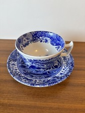 Spode Blue Italian Cup And Saucer Set Made In England Classic Blue White China