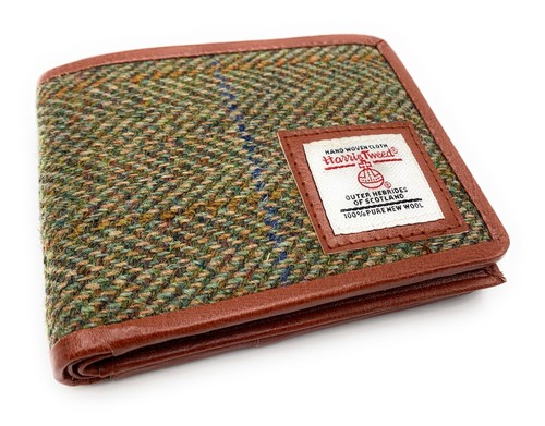 Mens harris tweed trifold - tweed,