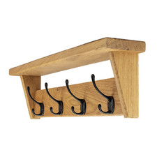 Solid Oak Coat Rack Shelf