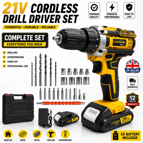21v cordless drill driver set - cordless,