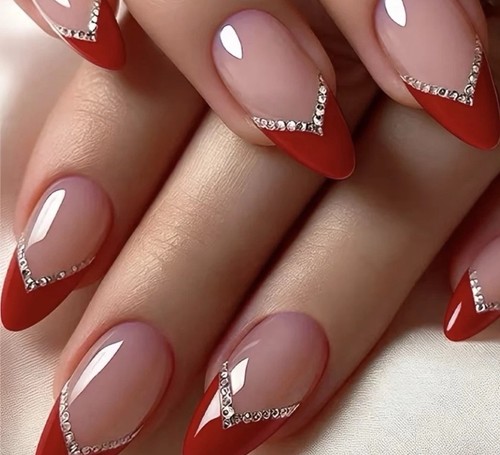 24pcs glossy almond - 24pcs, almond-shaped