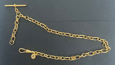 single albert  Figaro link gold plated albert  pocket watch chain fob peaky