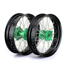 17" Supermoto Wheels Rims Hubs For Kawasaki KX250F KX450F 06-18 KX 125 250 06-13