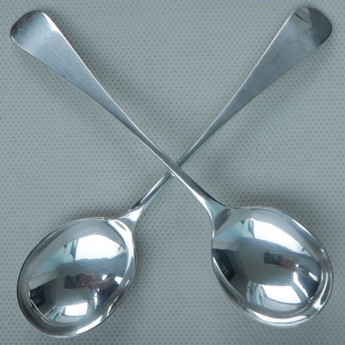 Vintage soup spoons silver - vintage,