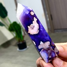 80G Natural Blue Flower Agate Columnar High Frequency Therapy/Madagascar