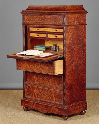 Antique small amboyna veneered - antique,