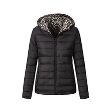 New Womens Ladies Quilted Padded Hooded Warm Puffer Reversible Jacket