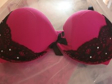 Ann Summers Boost Bra Hot Pink +  Black  Bra 34D