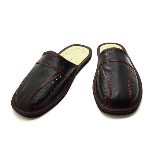 Mens leather slippers - slippers, shoes