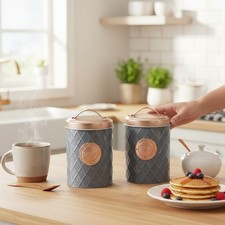 Set of 2 Tea Sugar Canisters