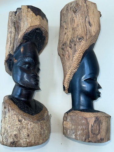 Vintage ebony wood - ebony, head