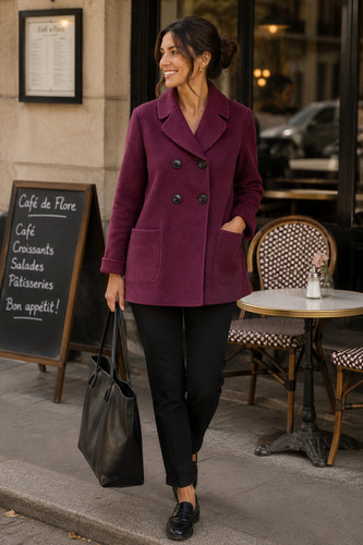 Wool jacket purple - purple, large