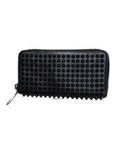 Christian Louboutin Panettone Long Wallet Black Leather Spiked