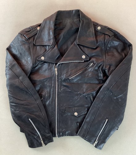 Vintage leather biker jacket - vintage,