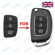 ??Hyundai i10 i20 i30 i40 ix20 ix35 3 Button Replacement Rubber Key Remote Fob