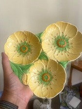 30S VINTAGE CARLTON WARE ENGLAND AUSTRALIAN DESIGN BUTTERCUP YELLOW TRIO DISH