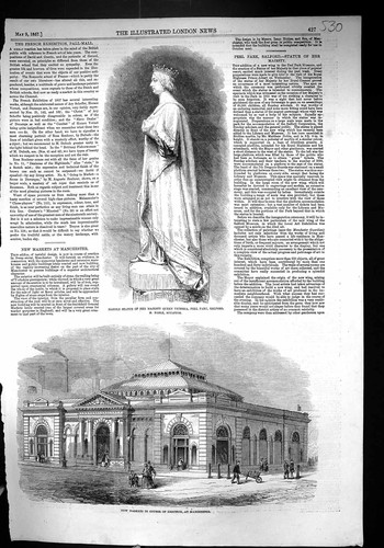 Old 1857 marble statue queen - old,