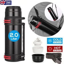 2L Thermos Flask Stainless Unbreakable Vacuum Handle Drinks Bottle Leak-Proof UK