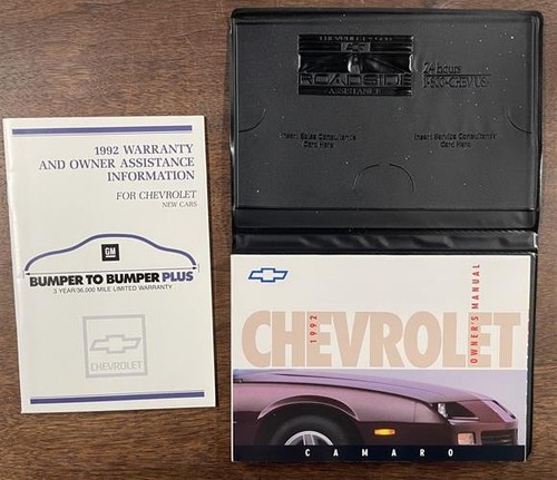 1992 camaro owners manual - camaro,