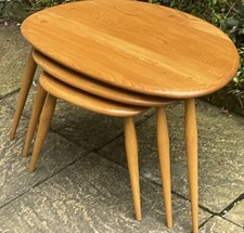 STUNNING  SET OF ERCOL NEST OF  PEBBLE COFFEE TABLES VERY CLEAN CONDITION