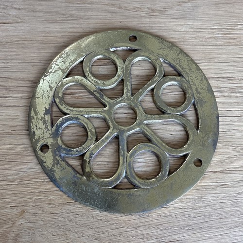 Vintage brass small round - brass,