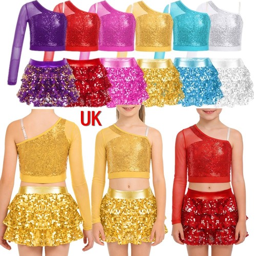 Girl sequins crop top with - crop,
