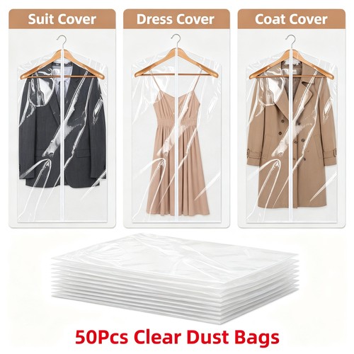 50pcs clear garment bags - clear,
