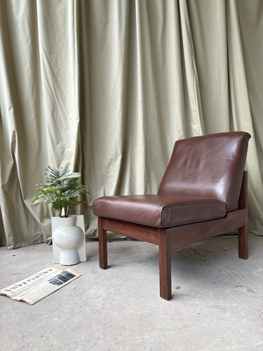 Vtg mid century leather - mid,