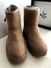 Zara FAUX FUR PLATFORM ANKLE