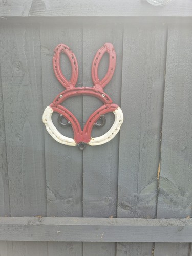 Horse shoe fox garden art - fox, ,garden