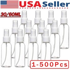 30/60ML Travel Spray Bottle Plastic Transparent Perfume Empty Atomizer USA Lot