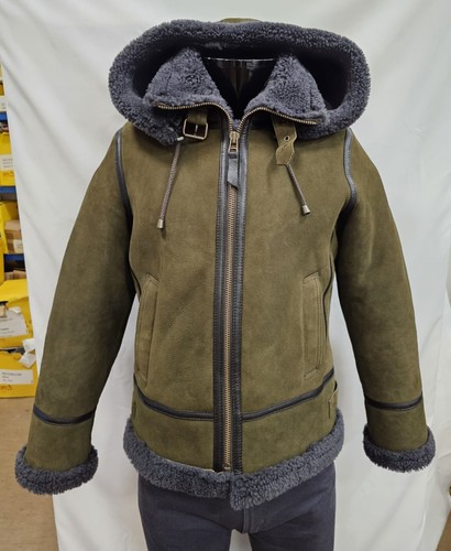 Ladies sheepskin hooded jacket - hooded,