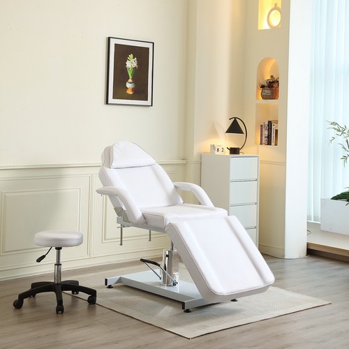 White massage table bed - white,