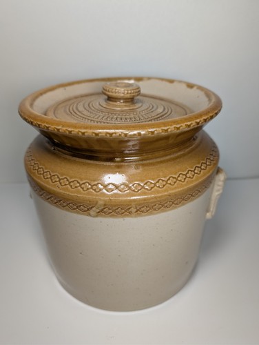Antique stoneware butter - antique, crock