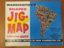 Vintage Waddingtons Jig Map South American Continent 424 Jigsaw Puzzle Complete.