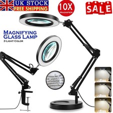10X Magnifier Glass LED Desk