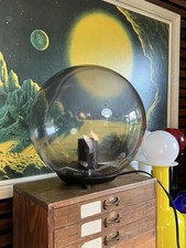 VINTAGE Habitat Smoked Glass Moon Lamp Space BALL Space AGE  Mid Century Guzzini