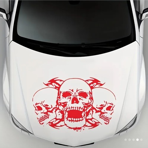Large red skull - red, bonnet