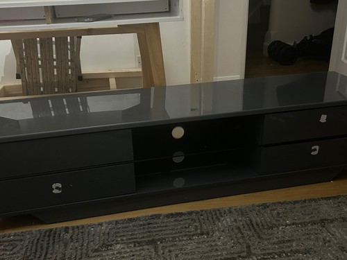 Grey unit stand - tv, cabinet