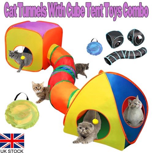 Diy cat tunnel with - cat, tent