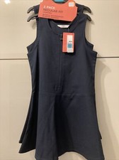 M&S Girls 2 PACK School Navy Pinafore Dress 5-6 Years Stain & Weatherproof NEW