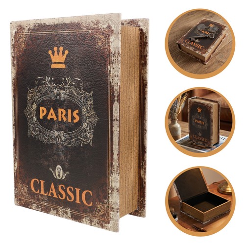 Book shaped wooden storage box - book,