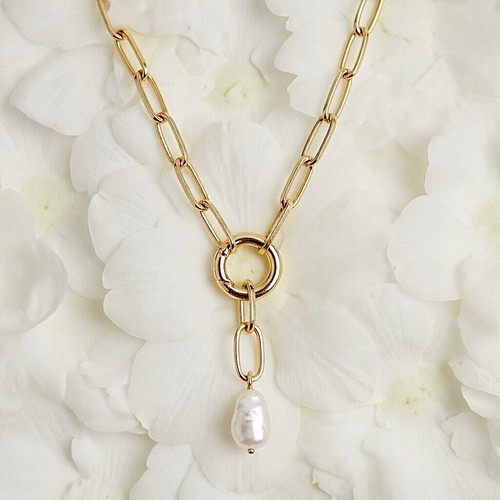 Gold statement chain simulated - gold,