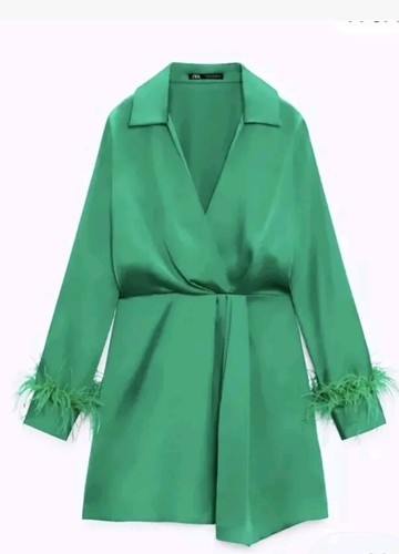 Zara mini green - mini, feather