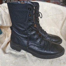 Zara Black Leather Tall Ankle