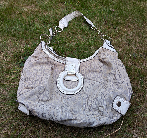 Guess beige logo shoulder bag - shoulder,