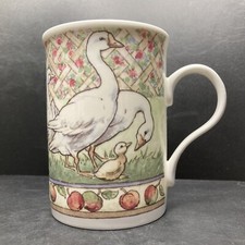Vintage Crown Trent China Limited Geese & Goslings and Apples Bone China Mug