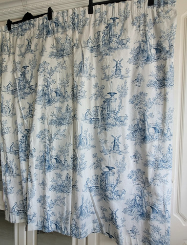 Toile jouy linen curtains - jouy,