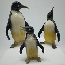 Cortendorf Penguin Trio, 3 Sizes, 1950s West Germany (Middle Has Beak Repair)