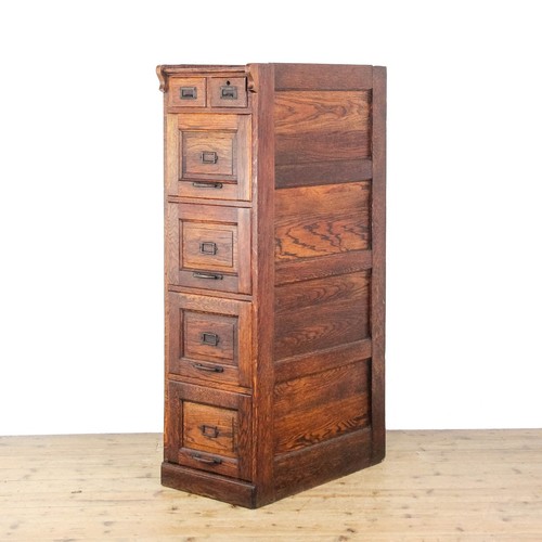 Antique oak filing cabinet - oak,